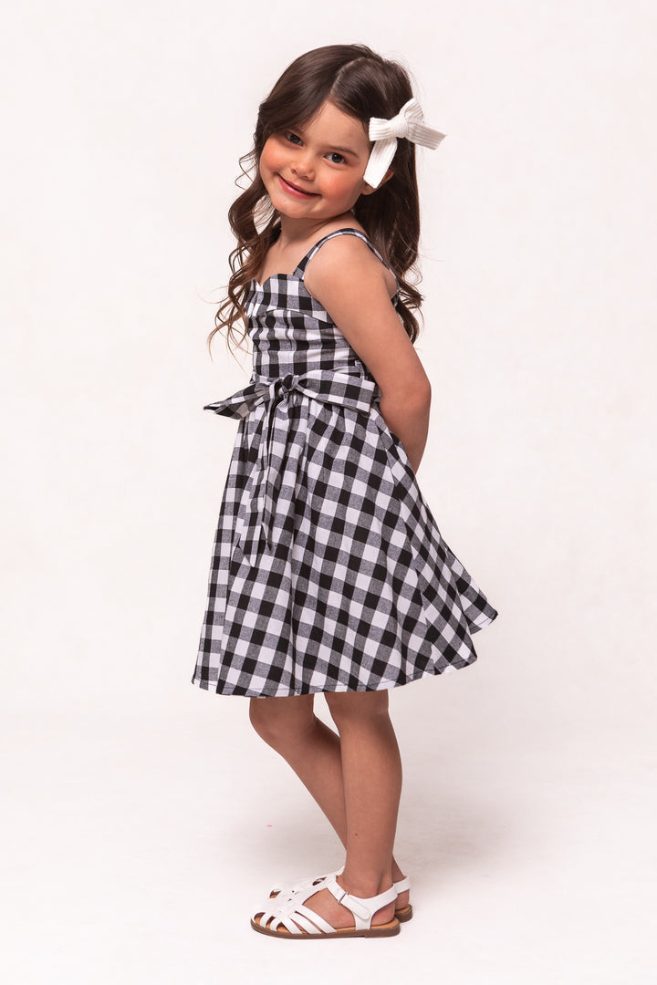 Mini Patty Dress in Black Gingham