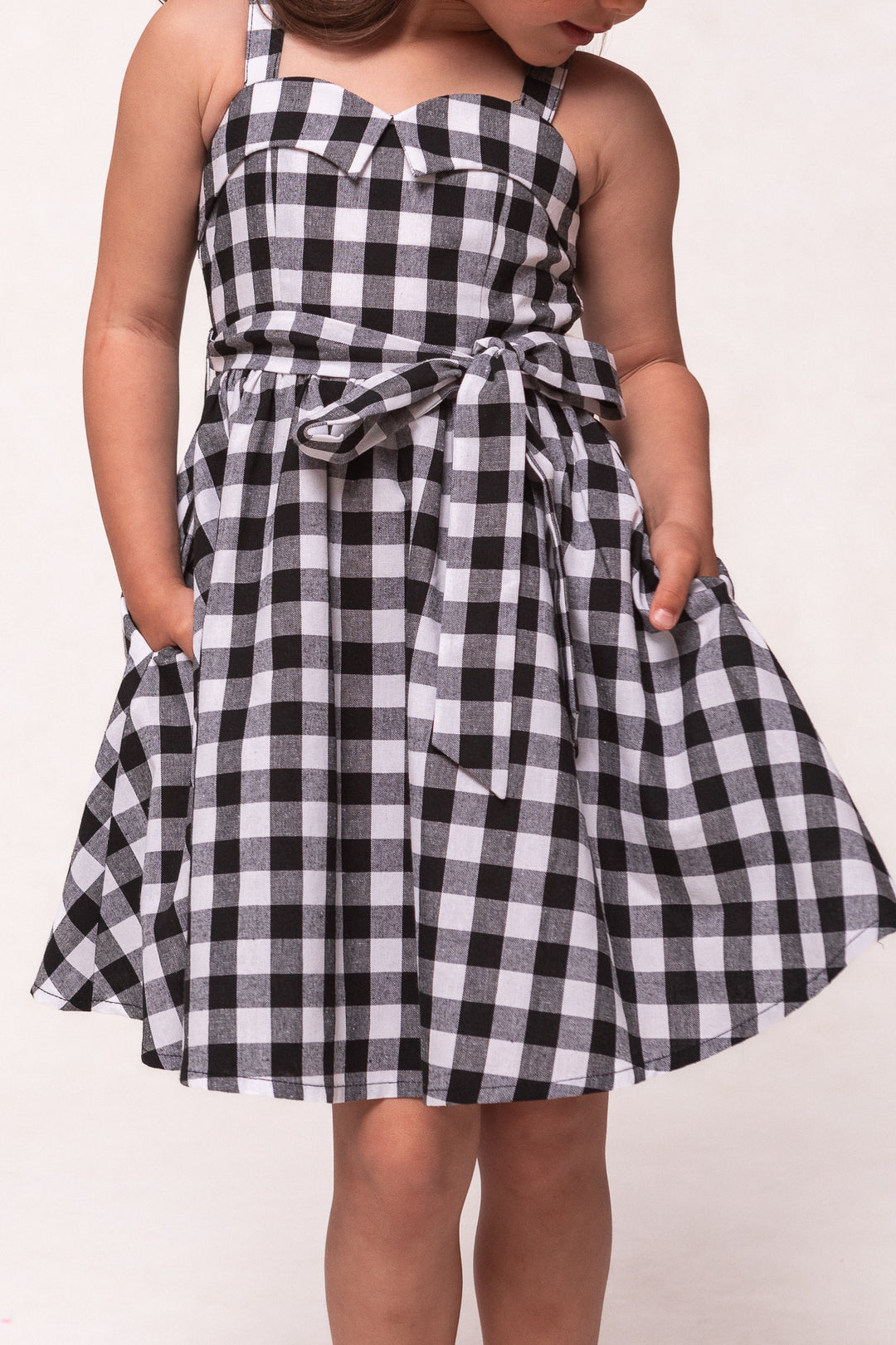 Mini Patty Dress in Black Gingham