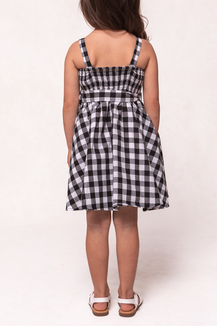 Mini Patty Dress in Black Gingham