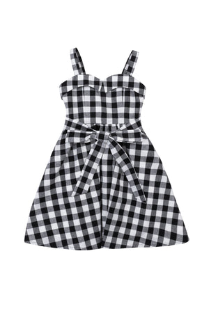 Mini Patty Dress in Black Gingham