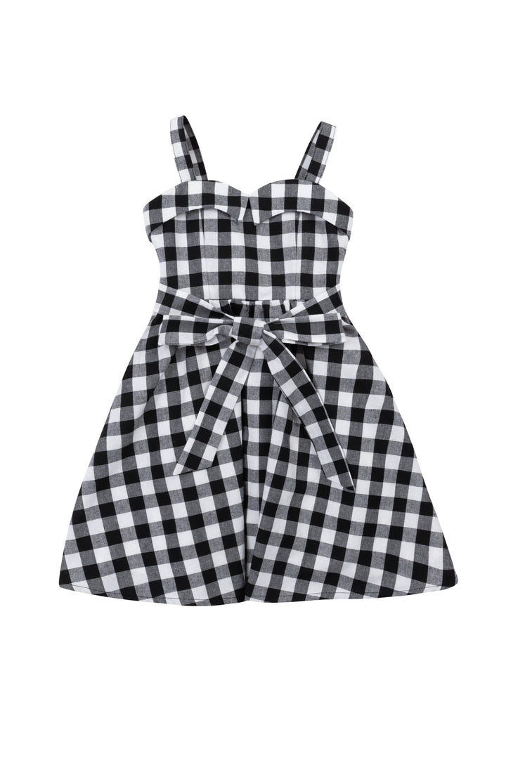 Mini Patty Dress in Black Gingham