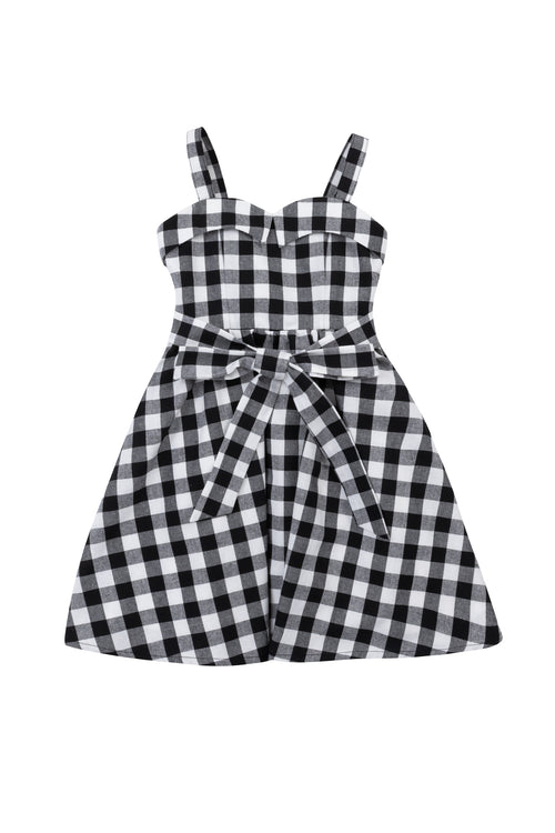 Mini Patty Dress in Black Gingham