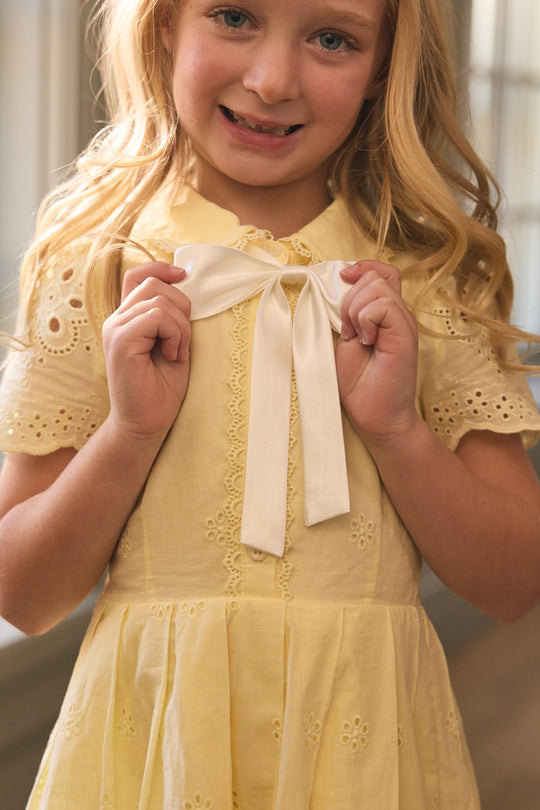 Mini Penny Dress in Butter Yellow Eyelet