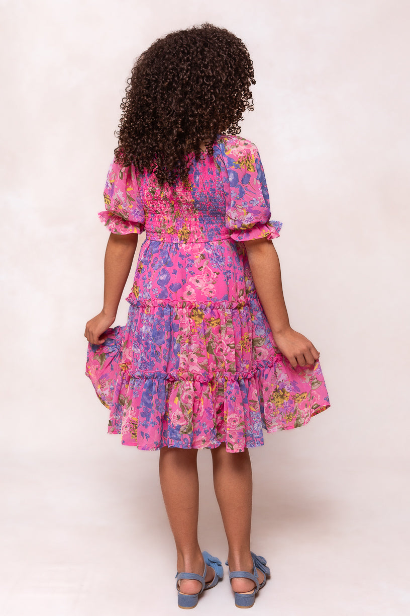 Mini Rowan Dress in Pink Floral