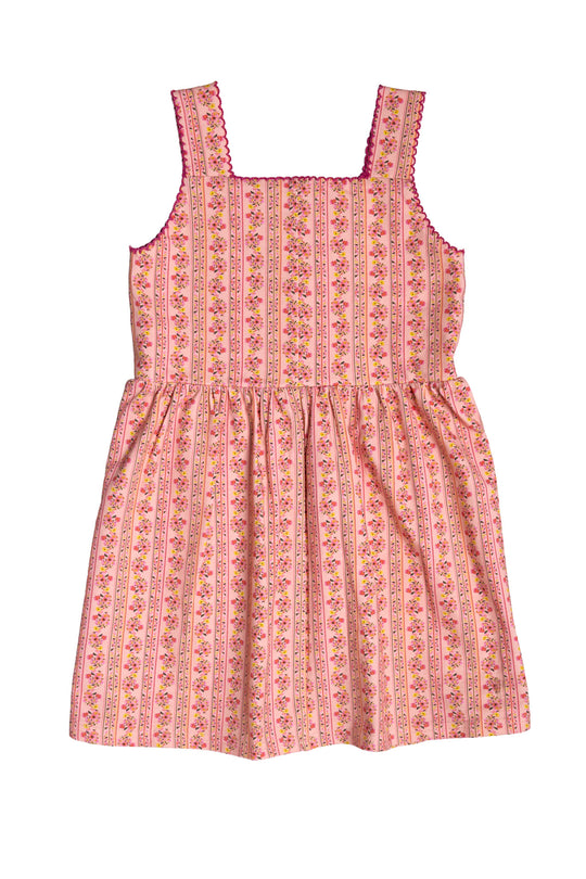 Mini Rue Play Dress in Handpainted Flora Stripe