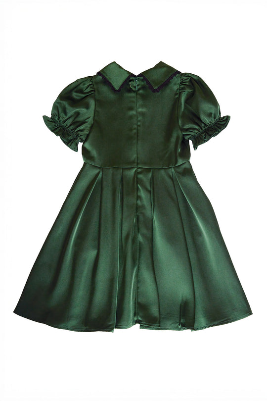 Mini Sophia Dress in Green Satin 13/14 Mini Sophia Dress in Green Satin 13/14