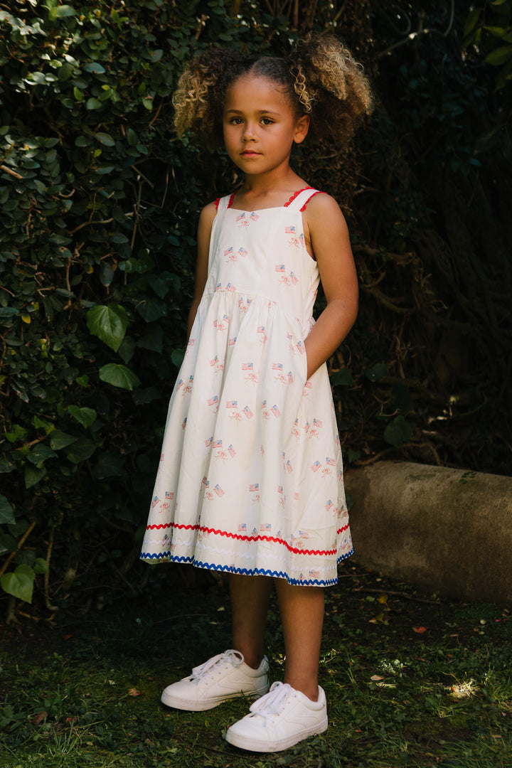 Mini Star Spangled Dress in White