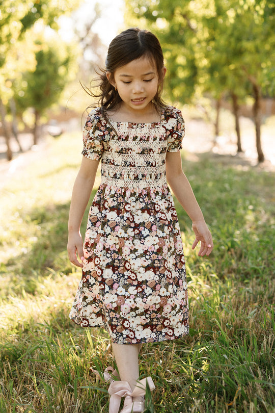 Mini Sunday Best Dress in Midnight Garden 2T