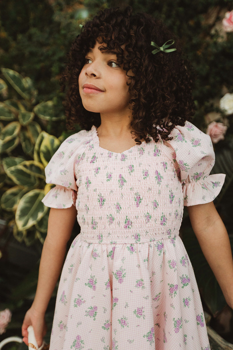 Mini Teagan Dress In Purple Gingham