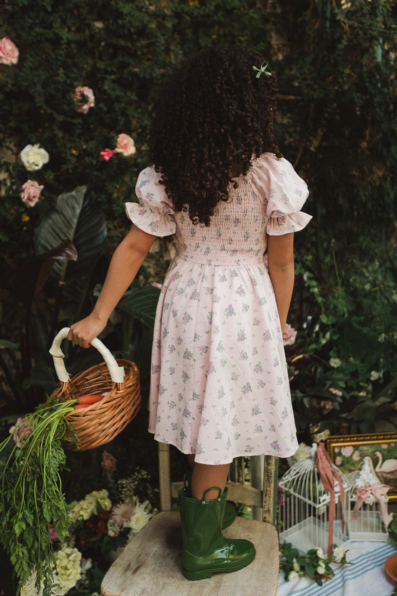 Mini Teagan Dress In Purple Gingham