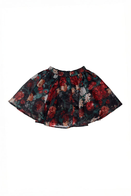 Floral patterned skirt on a white background