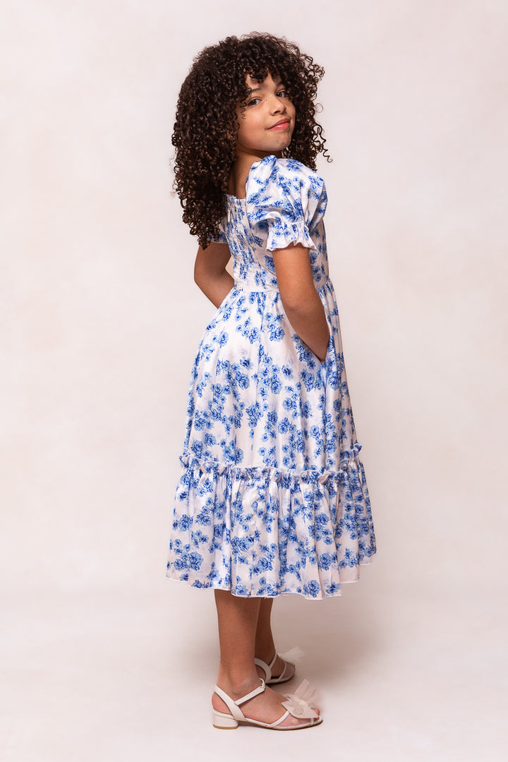 Mini Wonderland Dress in Blue Floral