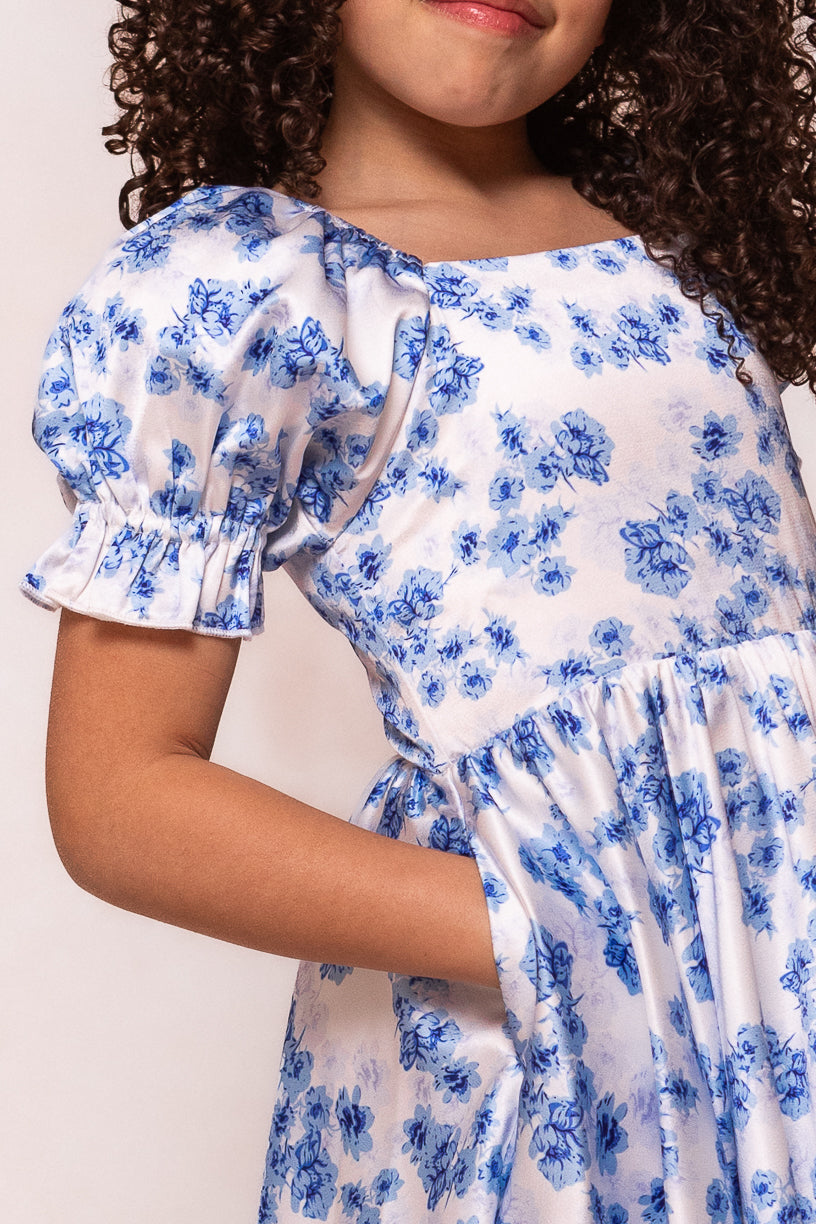 Mini Wonderland Dress in Blue Floral