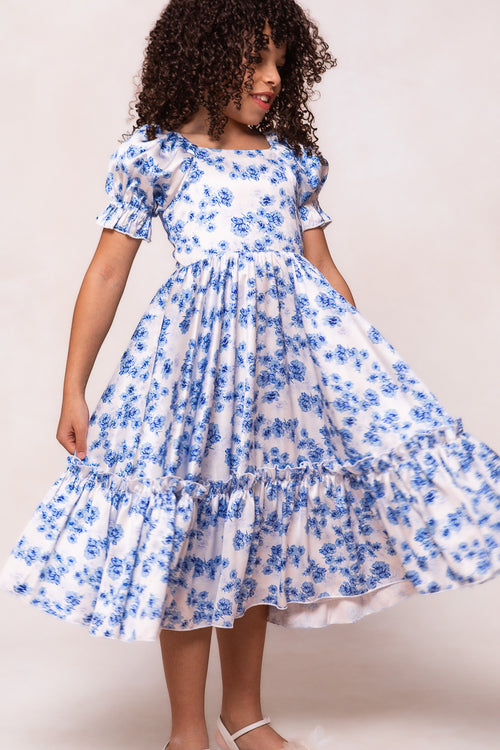 Mini Wonderland Dress in Blue Floral