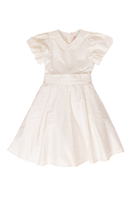 white dress against a white background