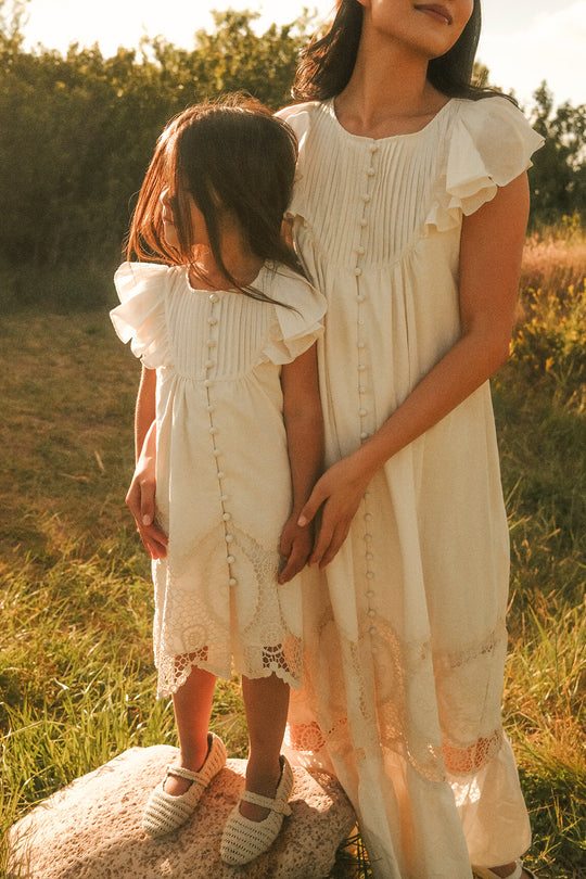 Mini Abigail Dress in Antique Ivory-6