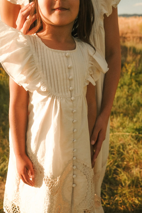 Mini Abigail Dress in Antique Ivory-7