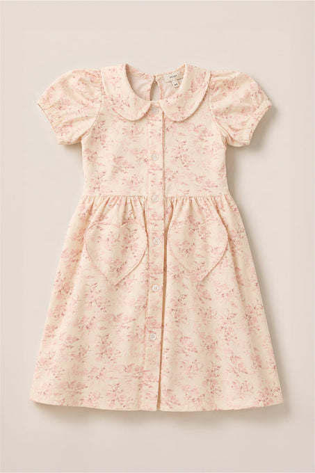 Mini Alayna Play Dress in Banana Creme Aquarelle Fleur
