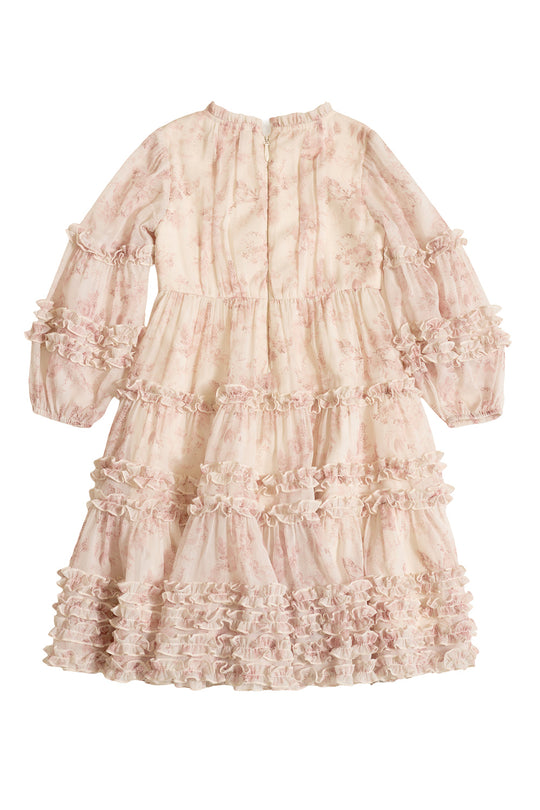 Mini Geneva Dress in Banana Creme Aquarelle Fleur-2