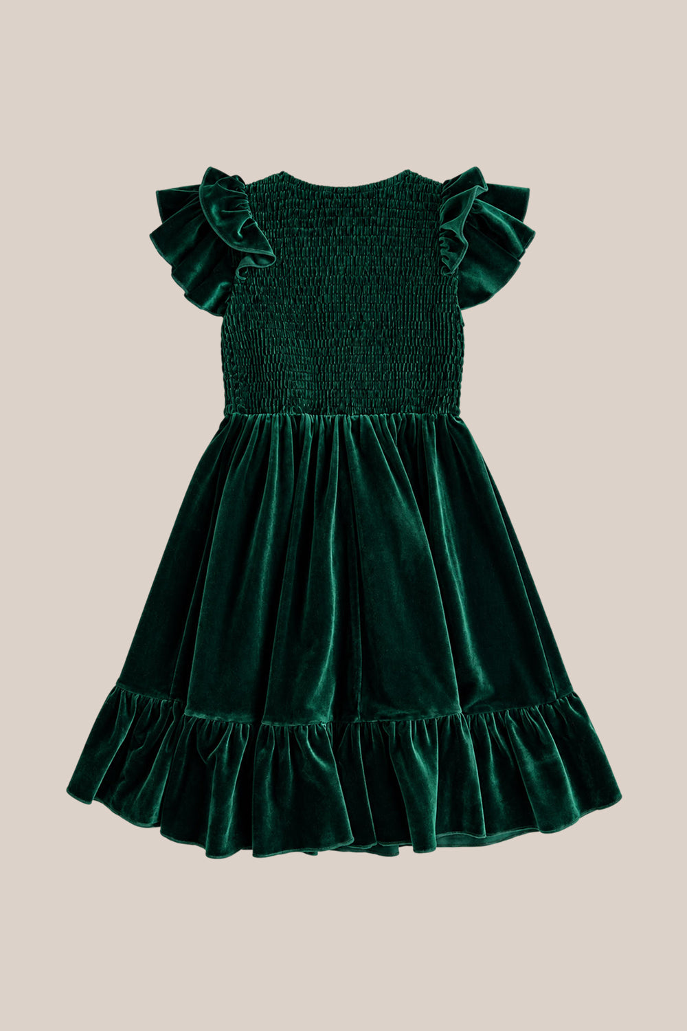 Mini Hattie Dress in Emerald Velvet