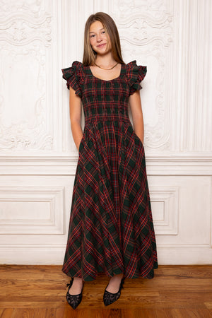 Hattie Dress in Evergreen Plaid