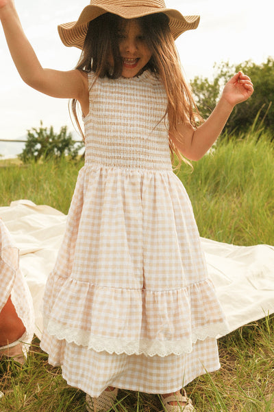 Mini Presley Sleeveless Dress in Cream Gingham – Ivy City Co