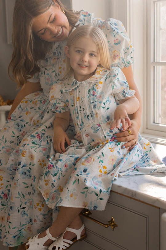 Mini Sophia Dress in Blue Bouquet