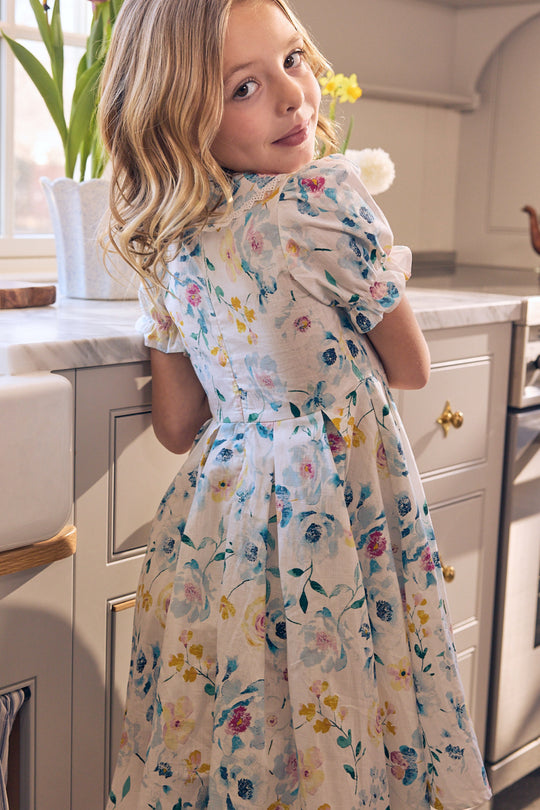 Mini Sophia Dress in Blue Bouquet