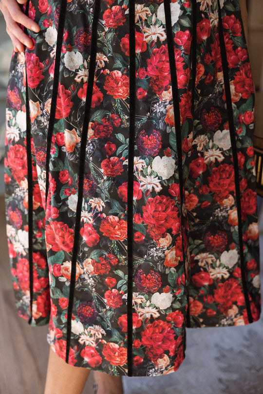 Mitzi Dress in Night Garden Roses