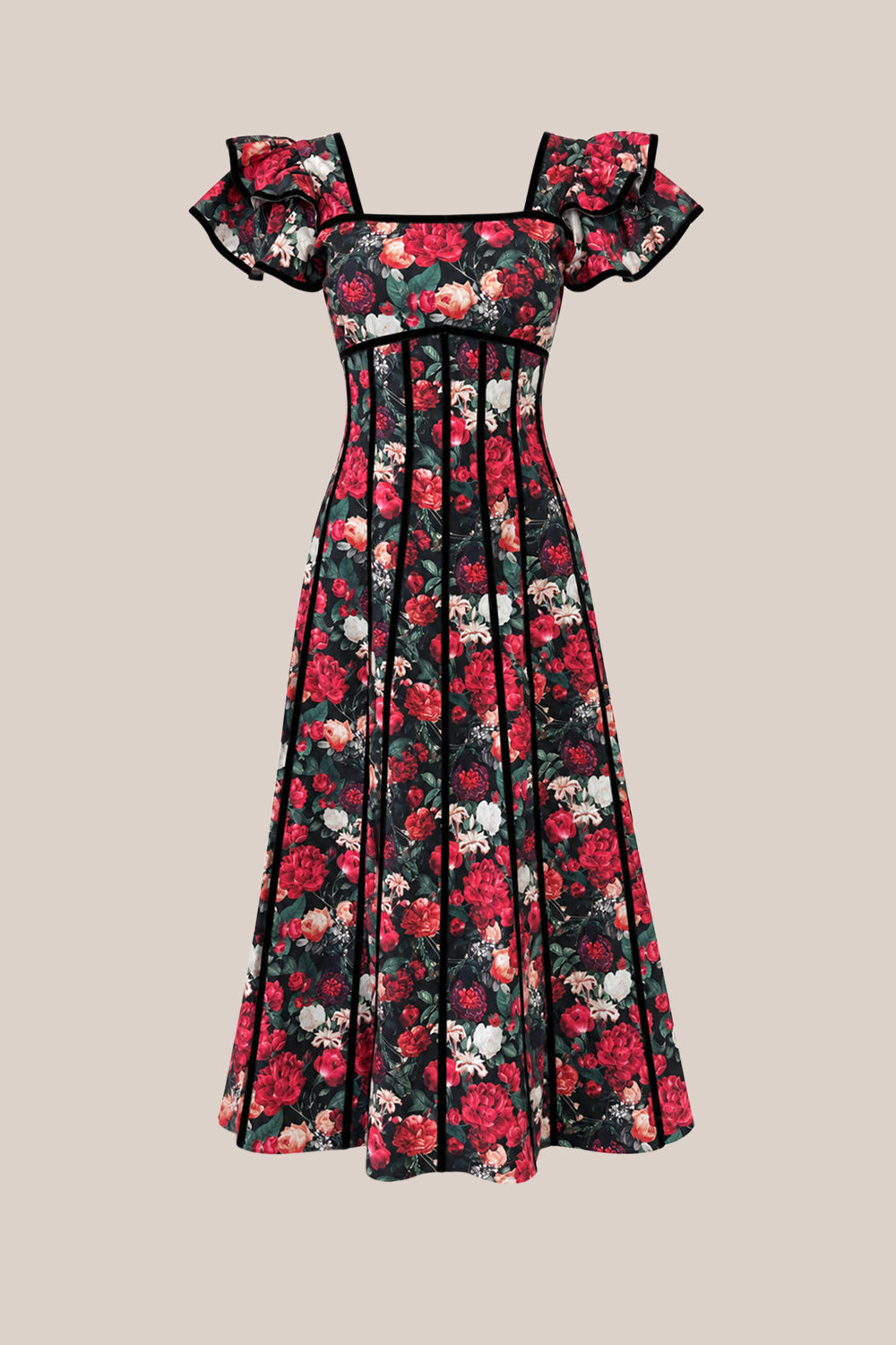 Mitzi Dress in Night Garden Roses
