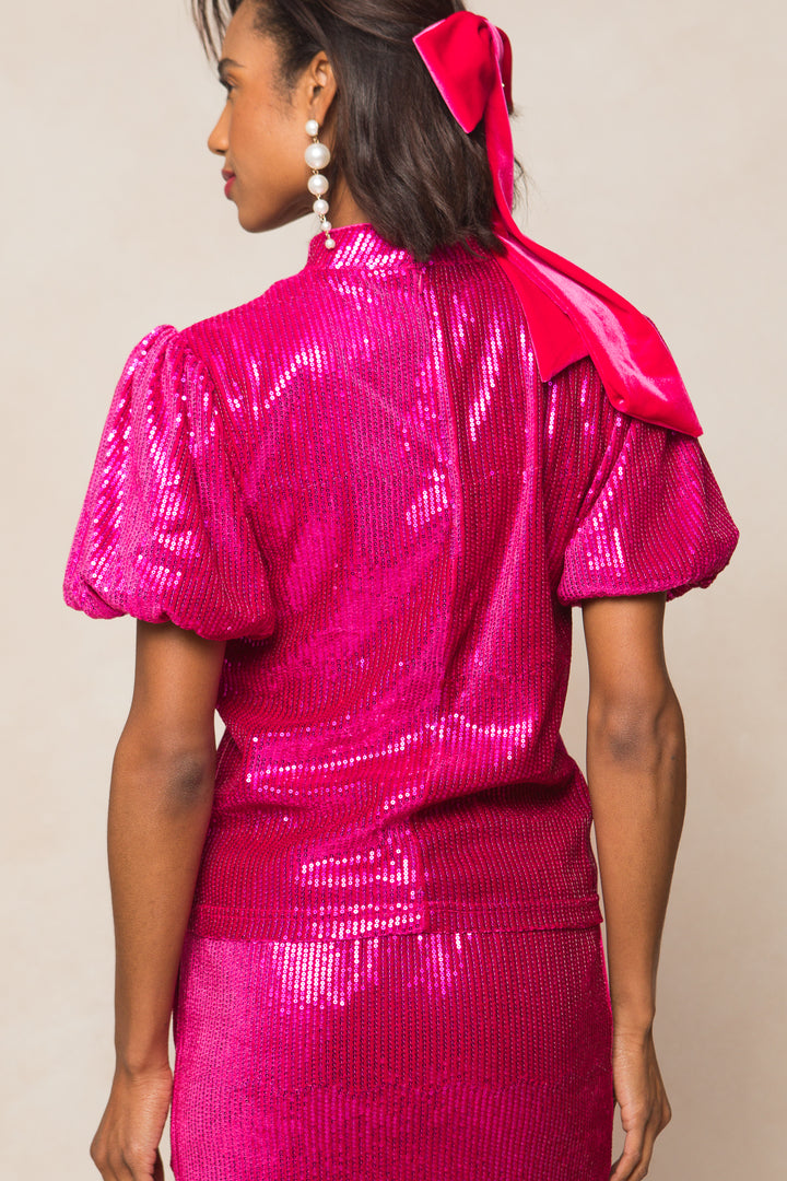 Monique Top in Pink Sequin