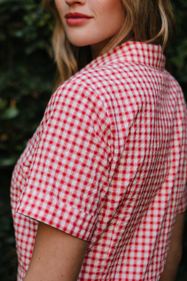 Natalia Romper in Red Gingham