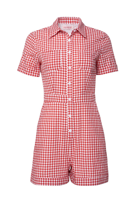 Natalia Romper in Red Gingham