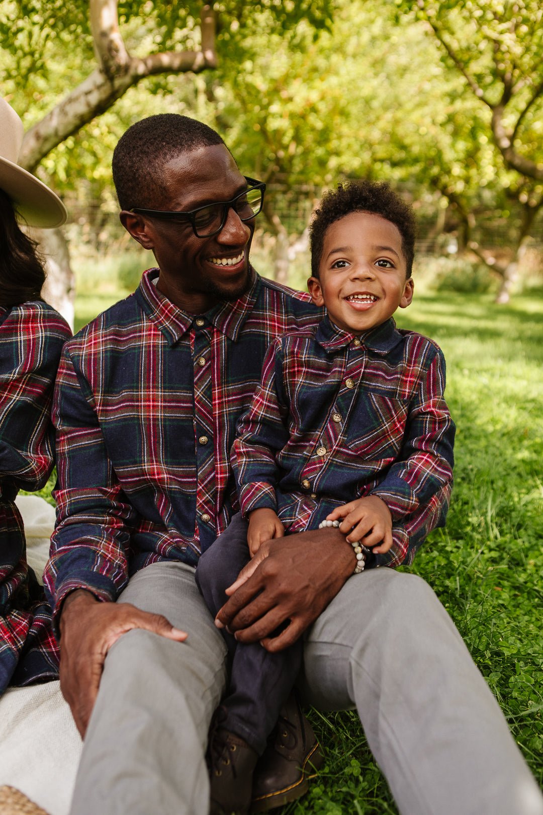 Madeline Boy's Shirt in Navy Plaid - FINAL SALE
