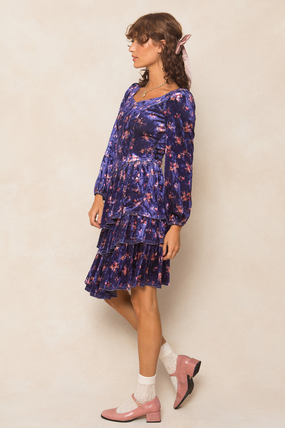 Nikki Dress in Velvet Floral