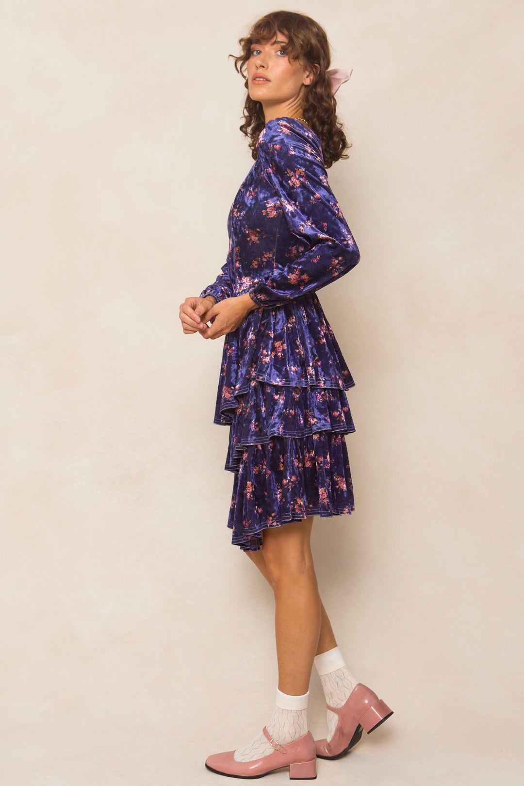 Nikki Dress in Velvet Floral