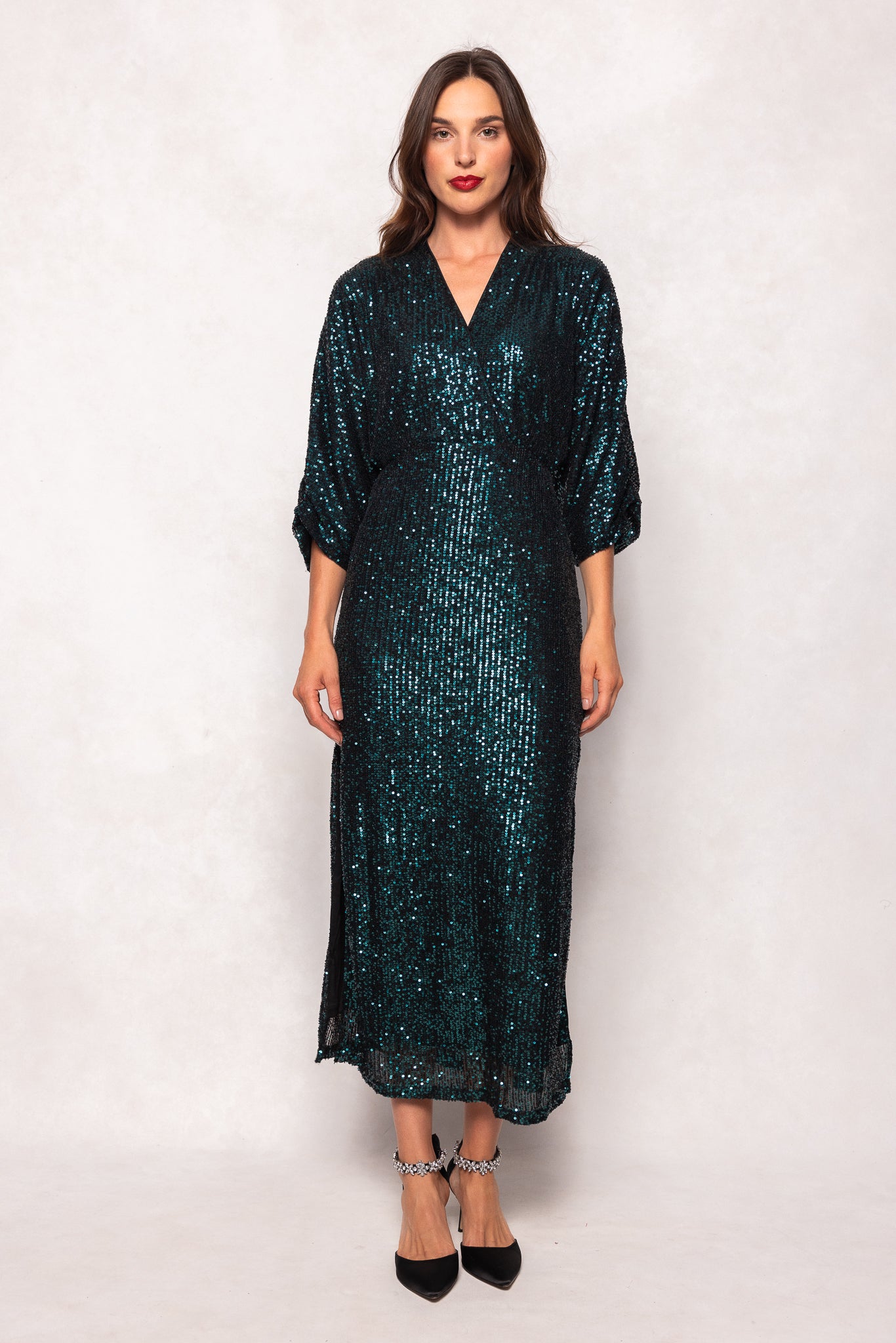Orion Dress in Green Sequin XS