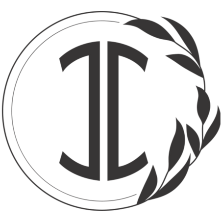 The re:do Ivy Package Protection logo is circular, with two black stylized J shapes facing outwards, framed by a thin circle and accented by abstract black leaves on the right side.
