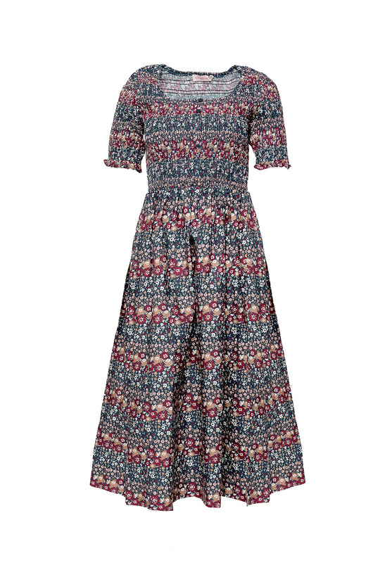 Floral patterned dress on a white background
