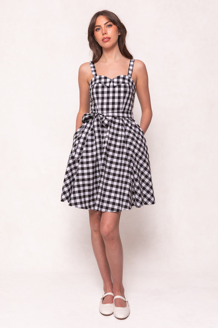 Patty Dress in Black Gingham