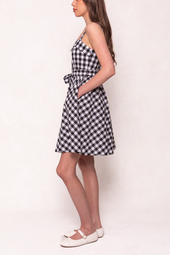 Patty Dress in Black Gingham
