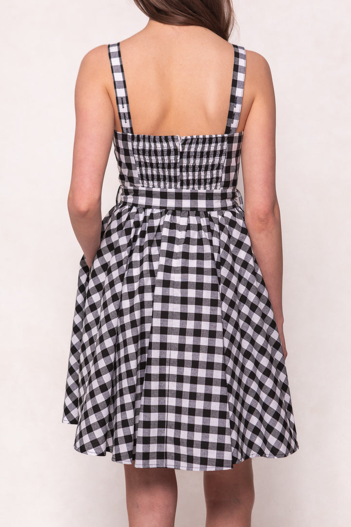 Patty Dress in Black Gingham