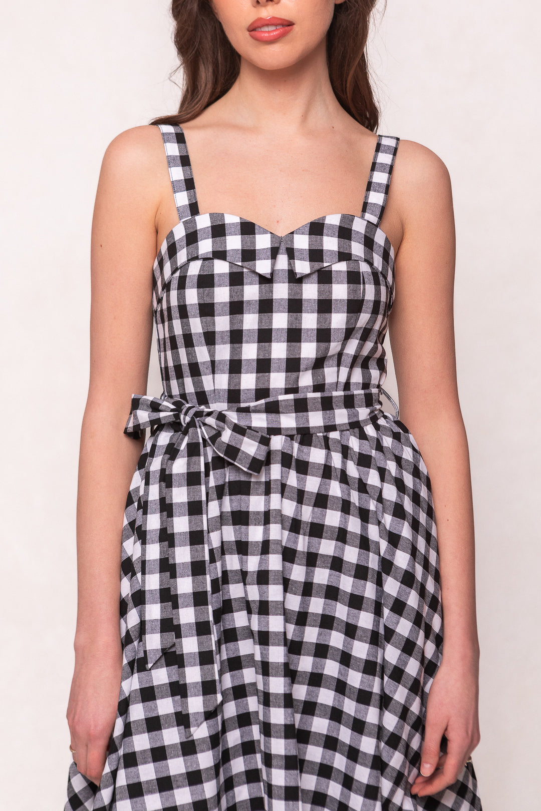 Patty Dress in Black Gingham