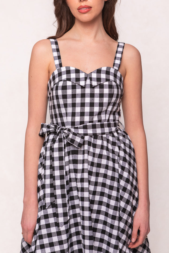 Patty Dress in Black Gingham
