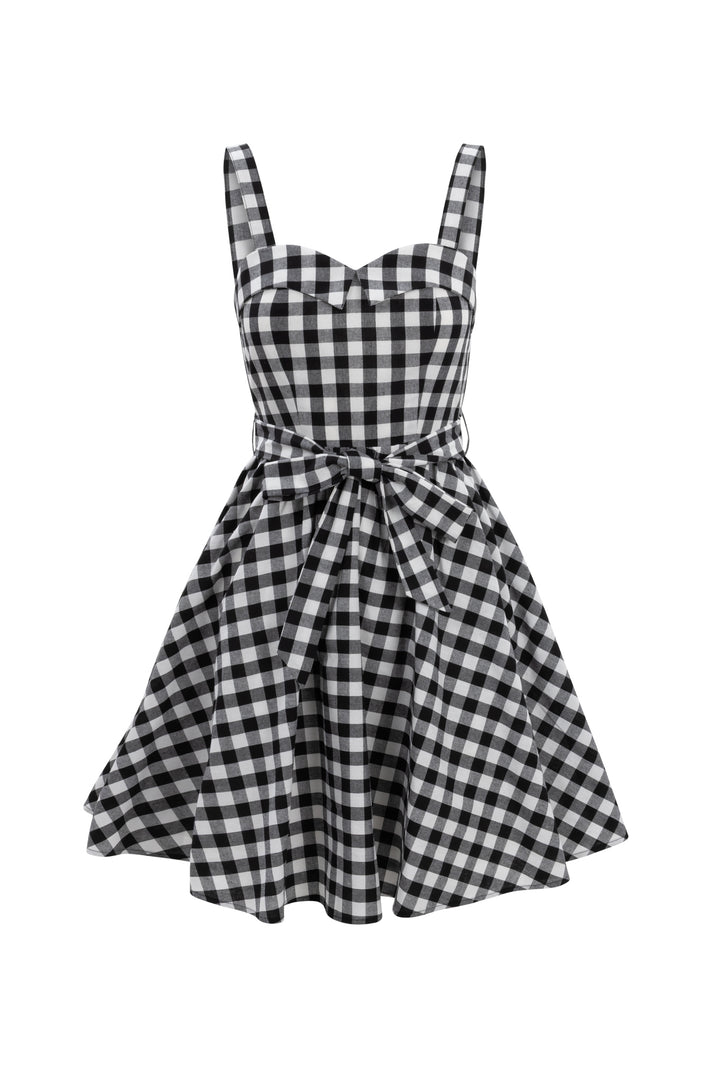 Patty Dress in Black Gingham