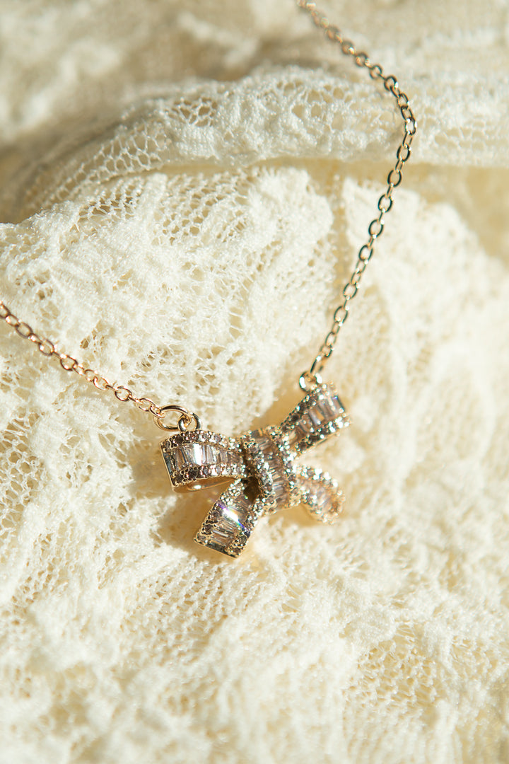 Pavé Bow Necklace