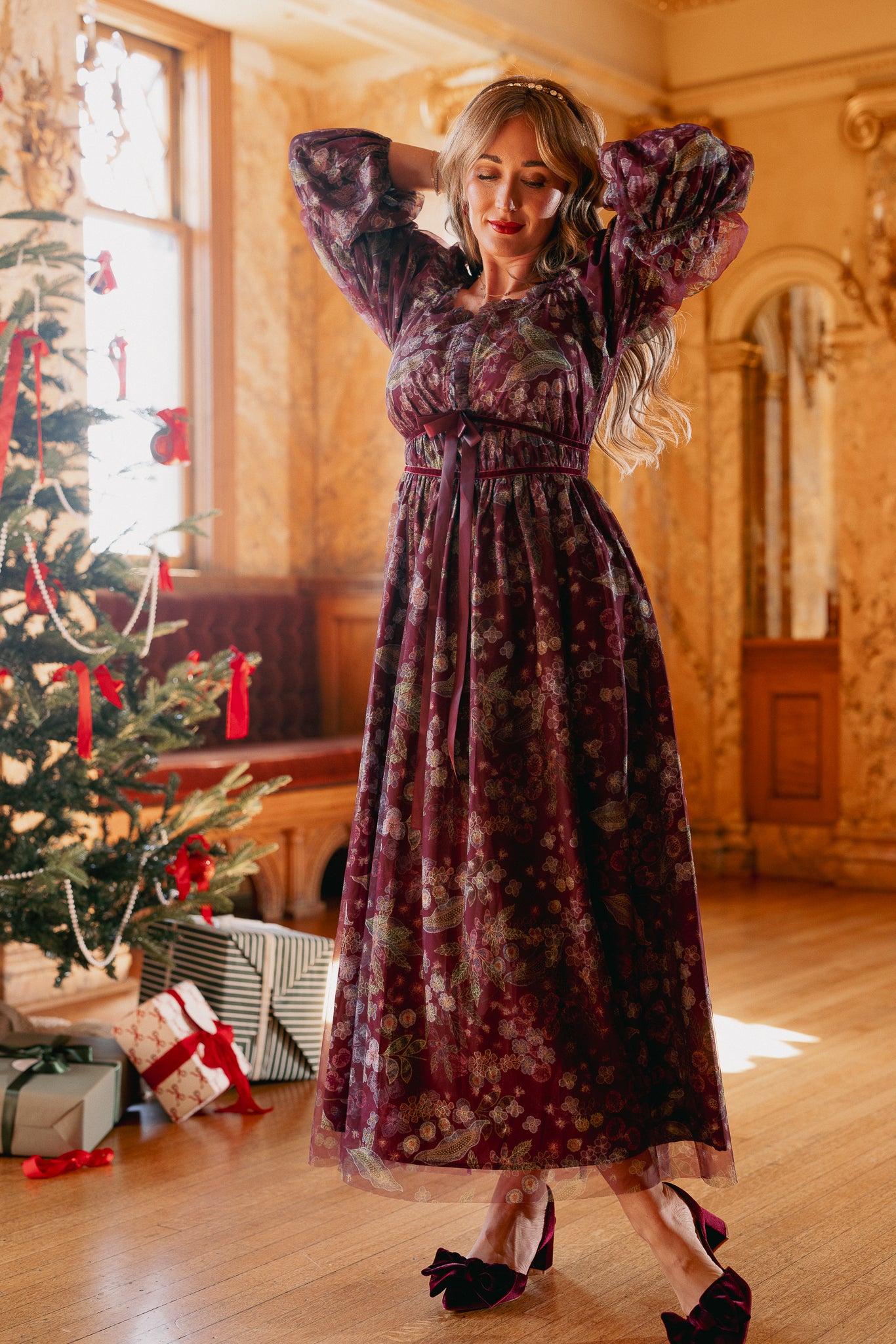 Maroon holiday dresses best sale