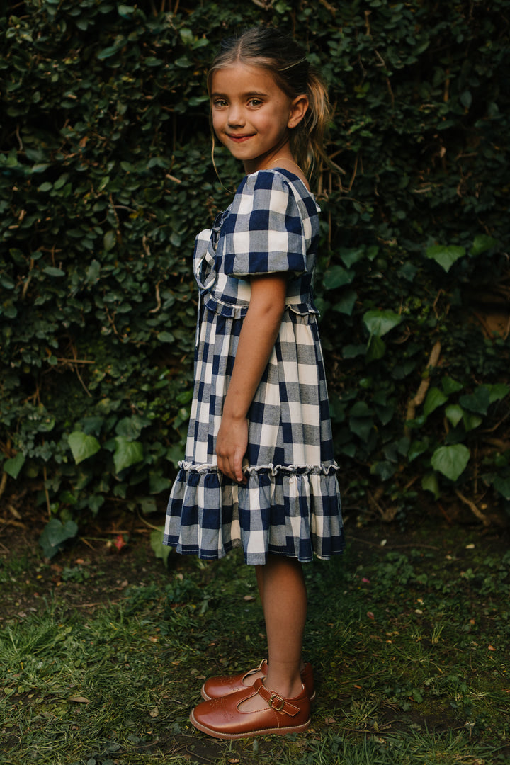 Mini Picnic Dress in Navy Gingham - FINAL SALE