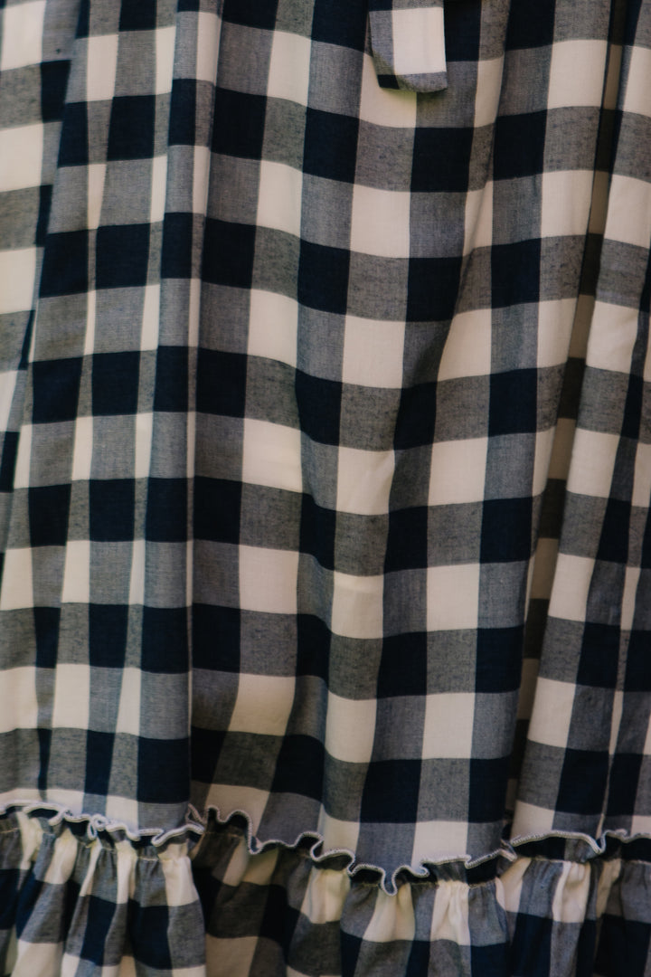Picnic Dress in Navy Gingham
