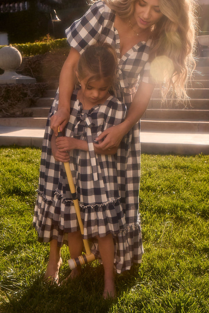 Mini Picnic Dress in Navy Gingham - FINAL SALE